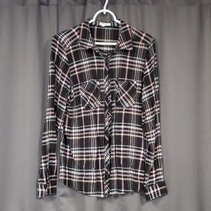 Maurices L/S Flannel Woven Button up Shirt Size 0